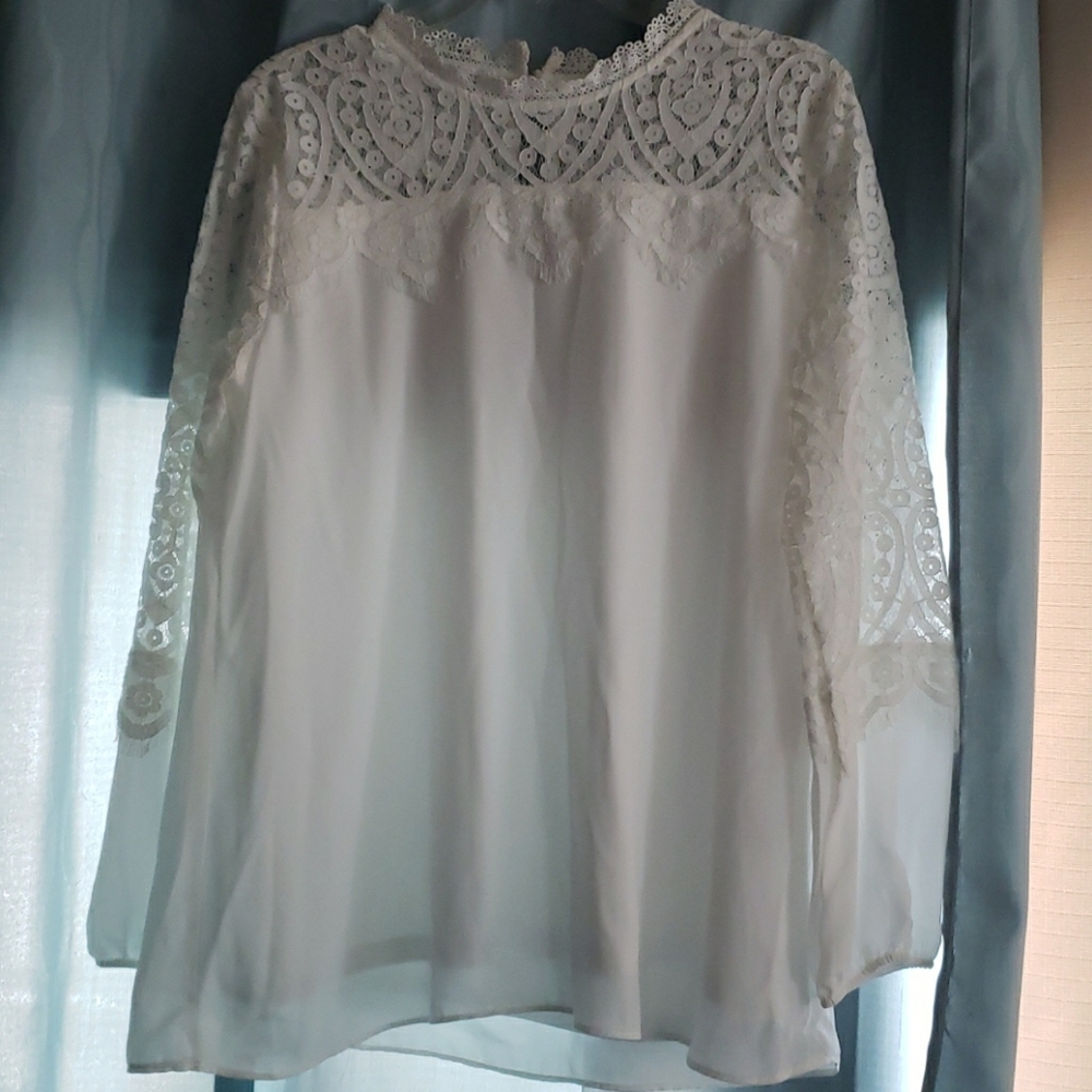 Boho chick lace long sleeve dressy shirt